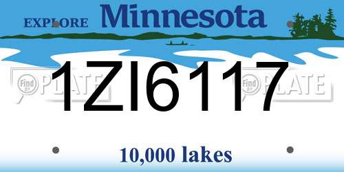 1ZI6117 Minnesota License Plate