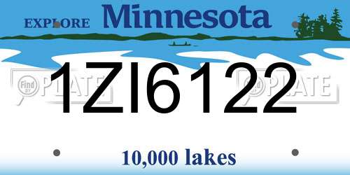 1ZI6122 Minnesota License Plate