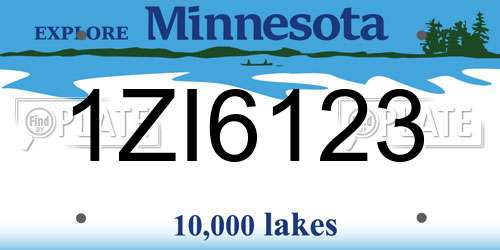1ZI6123 Minnesota License Plate