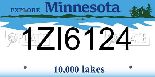 1ZI6124 Minnesota License Plate