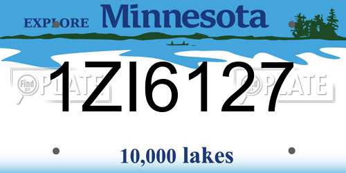 1ZI6127 Minnesota License Plate