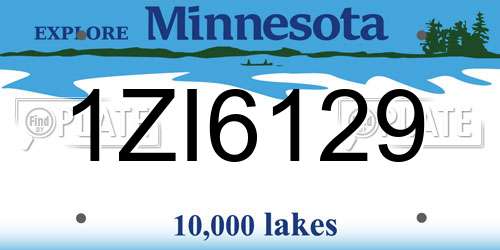 1ZI6129 Minnesota License Plate
