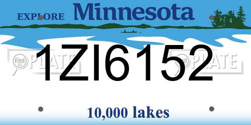 1ZI6152 Minnesota License Plate