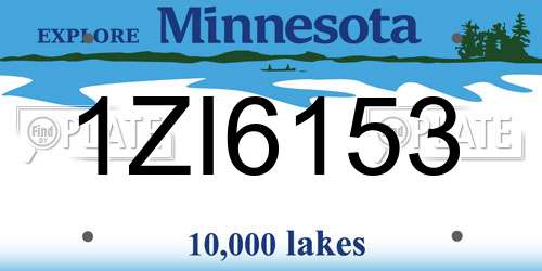 1ZI6153 Minnesota License Plate