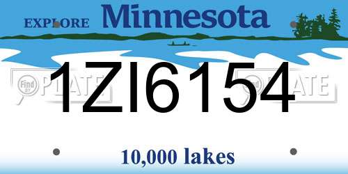 1ZI6154 Minnesota License Plate