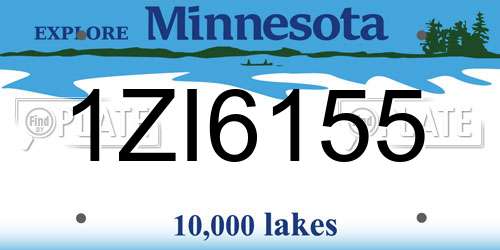 1ZI6155 Minnesota License Plate