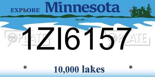 1ZI6157 Minnesota License Plate