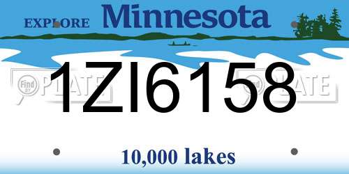 1ZI6158 Minnesota License Plate
