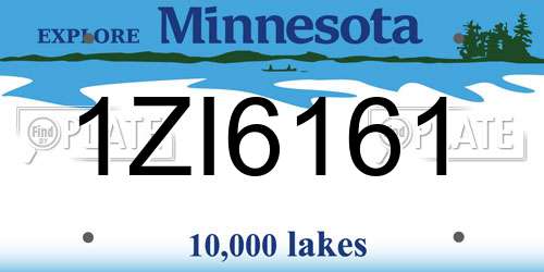1ZI6161 Minnesota License Plate