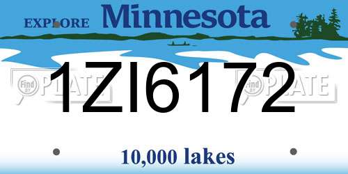 1ZI6172 Minnesota License Plate