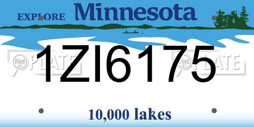 1ZI6175 Minnesota License Plate