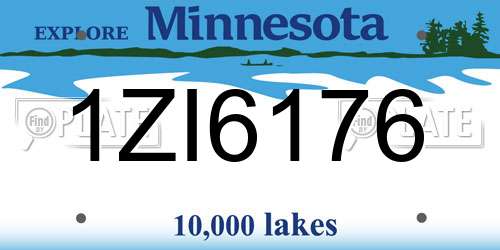 1ZI6176 Minnesota License Plate