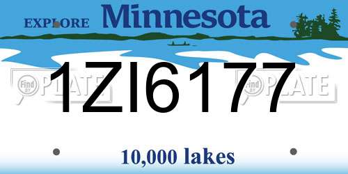 1ZI6177 Minnesota License Plate