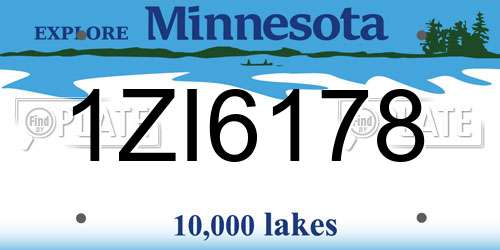 1ZI6178 Minnesota License Plate