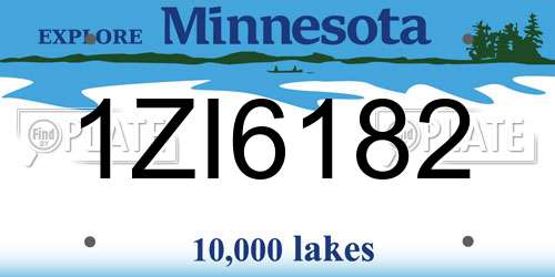 1ZI6182 Minnesota License Plate