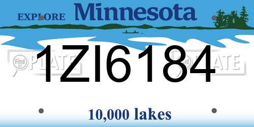 1ZI6184 Minnesota License Plate