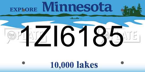 1ZI6185 Minnesota License Plate