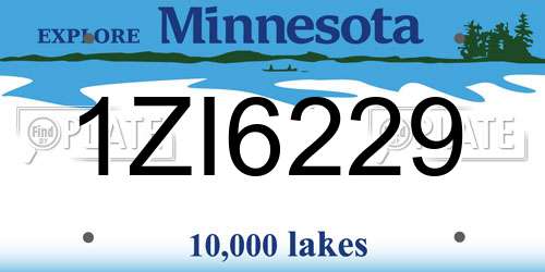 1ZI6229 Minnesota License Plate
