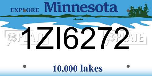1ZI6272 Minnesota License Plate