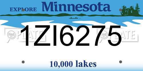 1ZI6275 Minnesota License Plate