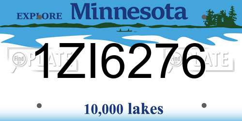 1ZI6276 Minnesota License Plate