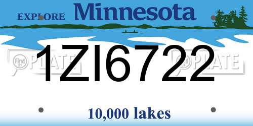 1ZI6722 Minnesota License Plate