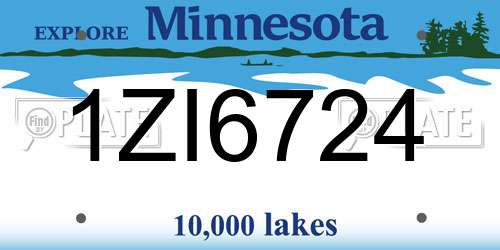 1ZI6724 Minnesota License Plate