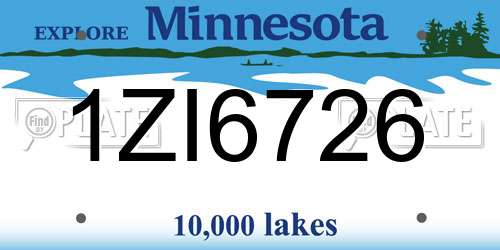 1ZI6726 Minnesota License Plate