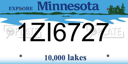 1ZI6727 Minnesota License Plate