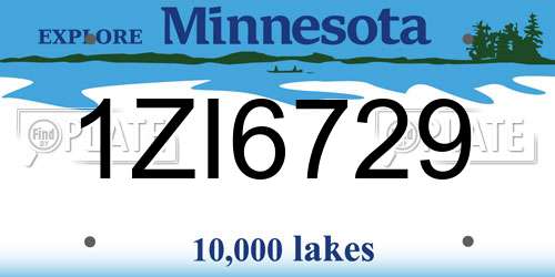 1ZI6729 Minnesota License Plate