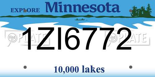 1ZI6772 Minnesota License Plate