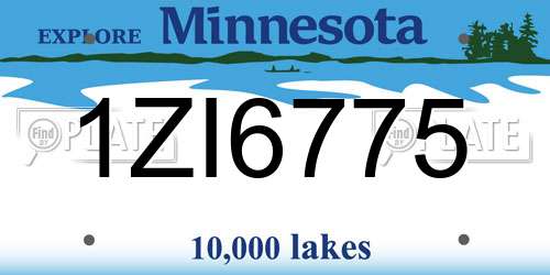 1ZI6775 Minnesota License Plate