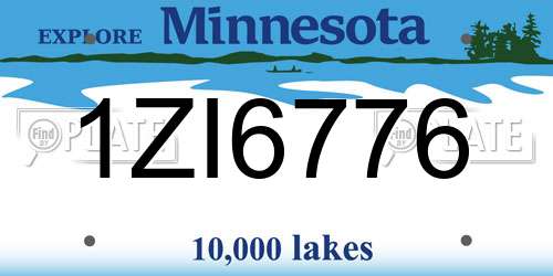 1ZI6776 Minnesota License Plate