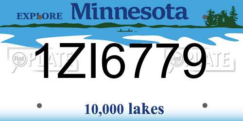 1ZI6779 Minnesota License Plate