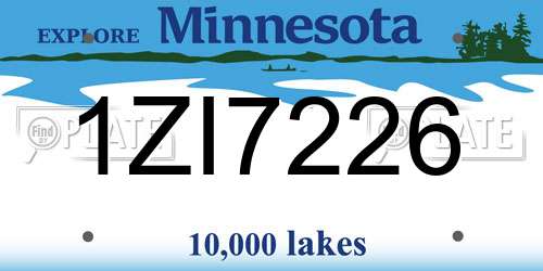 1ZI7226 Minnesota License Plate