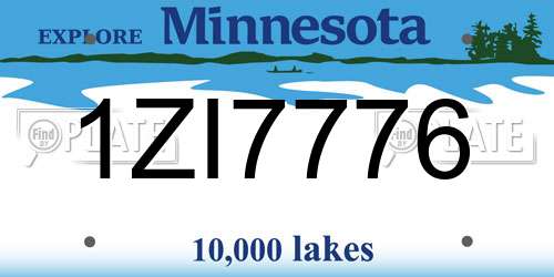 1ZI7776 Minnesota License Plate