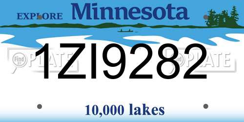 1ZI9282 Minnesota License Plate