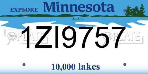 1ZI9757 Minnesota License Plate