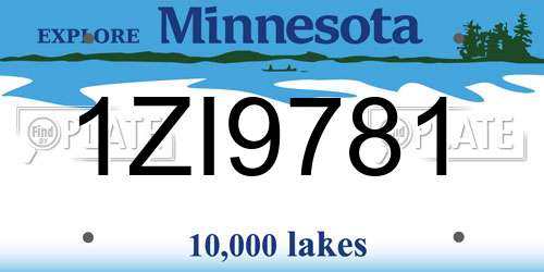 1ZI9781 Minnesota License Plate