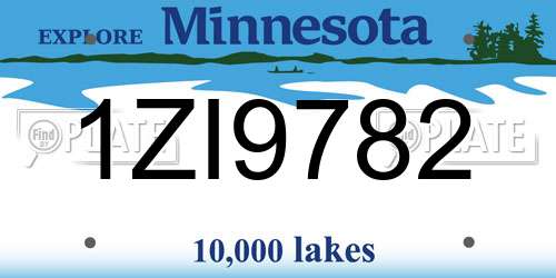 1ZI9782 Minnesota License Plate
