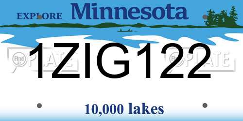 1ZIG122 Minnesota License Plate