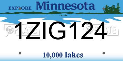 1ZIG124 Minnesota License Plate