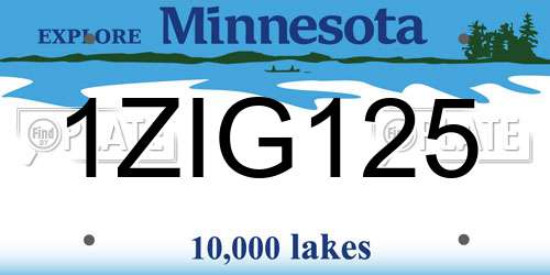 1ZIG125 Minnesota License Plate