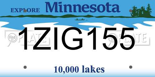 1ZIG155 Minnesota License Plate