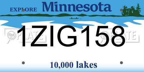 1ZIG158 Minnesota License Plate