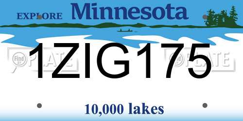 1ZIG175 Minnesota License Plate