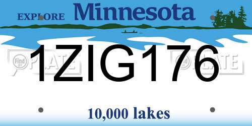 1ZIG176 Minnesota License Plate