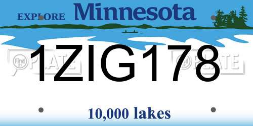 1ZIG178 Minnesota License Plate