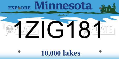1ZIG181 Minnesota License Plate