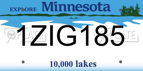 1ZIG185 Minnesota License Plate